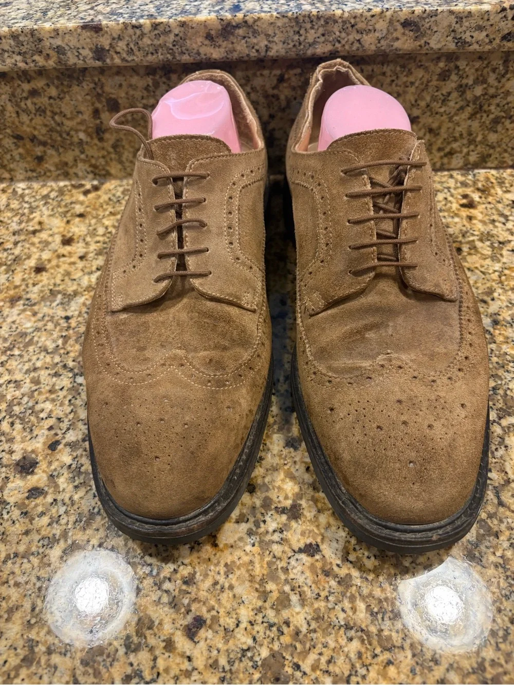 J. Crew Ludlow brown tan suede leathers wingtips shoes men’s 12